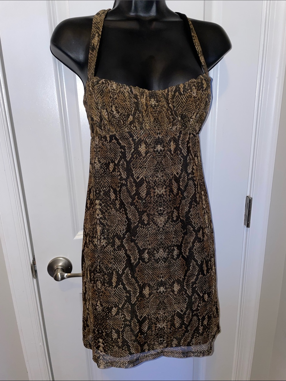 Snakeskin Print Urban Outfitters Mesh Slip Dress